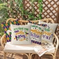 thumbnail image 6 of Mardi Gras Pillow Covers 18x18 Inch Set of 4 Fleur De Lis Throw Pillow Covers Masquerade Mask Bead Living Room Decorative Pillowcase Cushion Case for Sofa Couch, 6 of 6