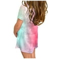 thumbnail image 3 of Girls Clothes 4-8T Summer Toddler Girls Color Block Short Sleeve T-Shirt & Pants Sweatsuit Outfit Set Short Sleeve T-Shirt and ShortsBoys Size 6 Clothes Summer, 3 of 5