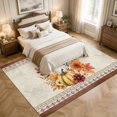 thumbnail image 2 of Area Rugs 5'x7', Fall Boho Pumpkins Carpet Runner Indoor Outdoor Rugs Home Decor Aesthetic, Thanksgiving Farmhouse Vintage Maple Leaf Non Slip Mats Washable Accent Rug for Living Room Bedroom, 2 of 4
