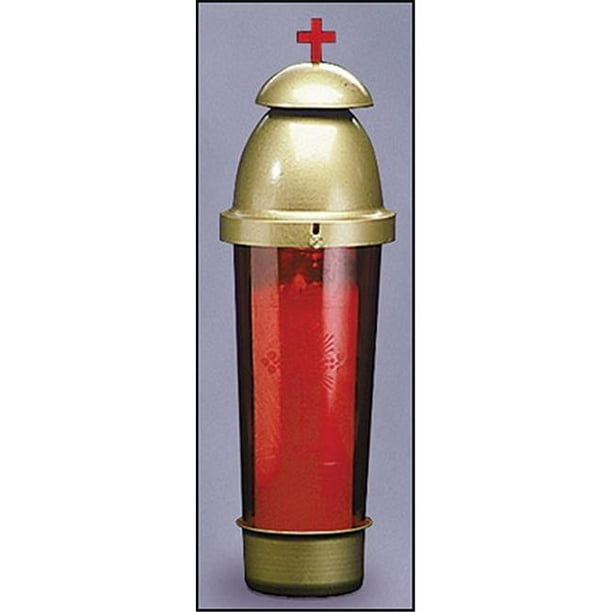 CBCS 21710 Red Cemetery Light with Gold Plastic Dome