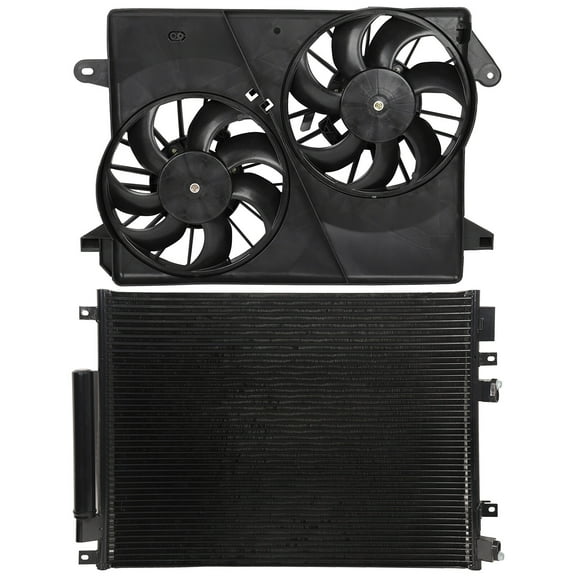 SCITOO 620-531 Cooling Fan*1  3052 Condenser*1 Fit for 2002-2006 for Toyota for Camry 2004-2008 for Toyota for Solara