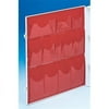 Durham 564-H721 No. 9 12 Pocket Plastic Door Pouches for Empty First Aid Boxes with Adhesive, Red