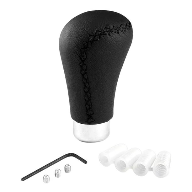 Pomo de cambio de marchas para coche, accesorio modificado de cuero sintético, apto para coches manuales. puntada negra