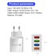 thumbnail image 4 of Cargador USB 3.0 de 4 puertos con enchufe UE/EE. UU. y carga rápida, adaptador para teléfono móvil., 4 of 4