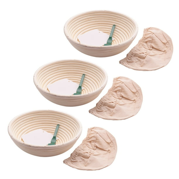 3X 10 Pulgada Bread Proofing Basket - Banneton Proofing Basket Cloth Liner Masa Rascador Bread Lame - Sourdough Basket Set para Panaderos Profesionales Y Caseros Pan Artesanal