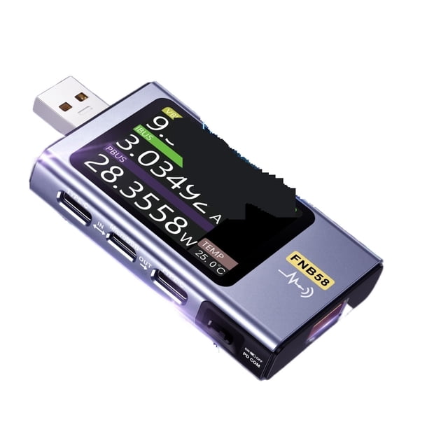 FNB58 Digital USB Tester Voltmeter Ammeter Current Voltage Protocol Charging Detector Tester TYPE-C QC/PD Decoy ,Improved Measurement Accuracy