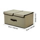 thumbnail image 3 of Cajas de almacenamiento de tela de lino plegables con tapas dobles, contenedores organizadores de armario plegables con tapa para el hogar, el dormitorio, la oficina, 3 of 4