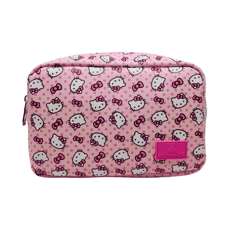 Impressions Vanity Hello Kitty Pink A Dot Cosmetic Pouch for purse With Inner Slip Pocket