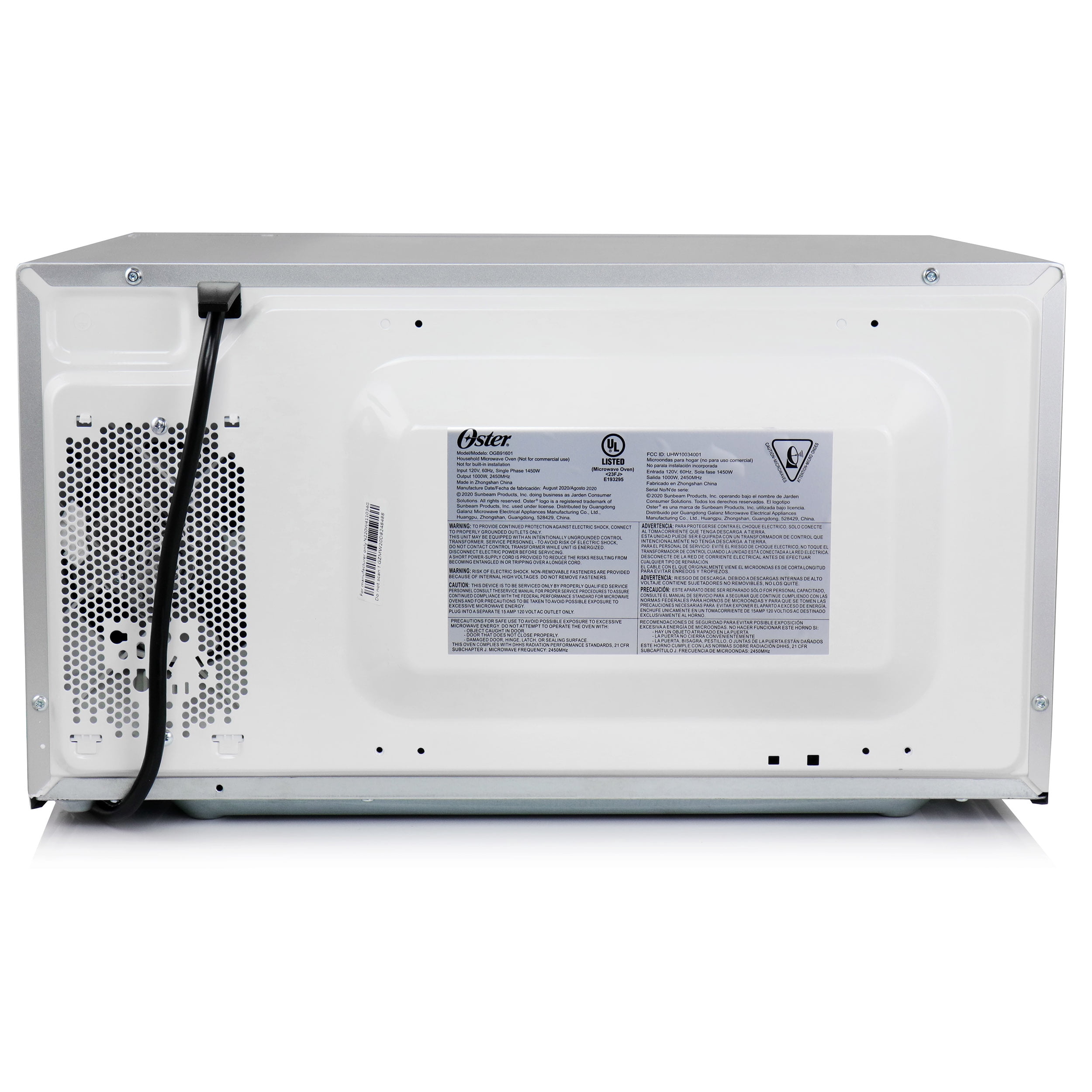 Oster Family-Size 1.6-Cu. ft. 1000W Countertop Microwave Oven in Stainless Steel