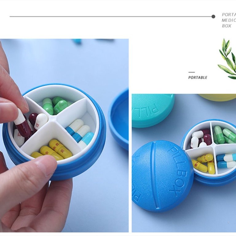 Plastic Rectangle 6 Slots Medicine Pill Capsule Storage Box Organizer Clear  Blue - White,Clear Blue - Bed Bath & Beyond - 28804223
