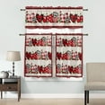 thumbnail image 4 of Valentine''s Day 3 Piece Kitchen Curtains Tiers and Valances Set, Heart Rose Flower Black Red Buffalo Plaid Anniversary Wedding Short Rod Pocket Window Curtain for Bedroom, Bathroom, 4 of 6
