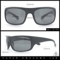 thumbnail image 3 of Polarized Mens Rectangle Wrap Classic Biker Style Sport Plastic Sunglasses Matte Black - Black, 3 of 8