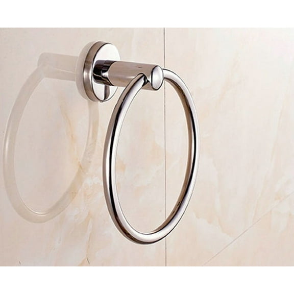 VerPetridure Bathroom Accessory Wall Mounted Polished Stainless Steel Towel Ring Holder