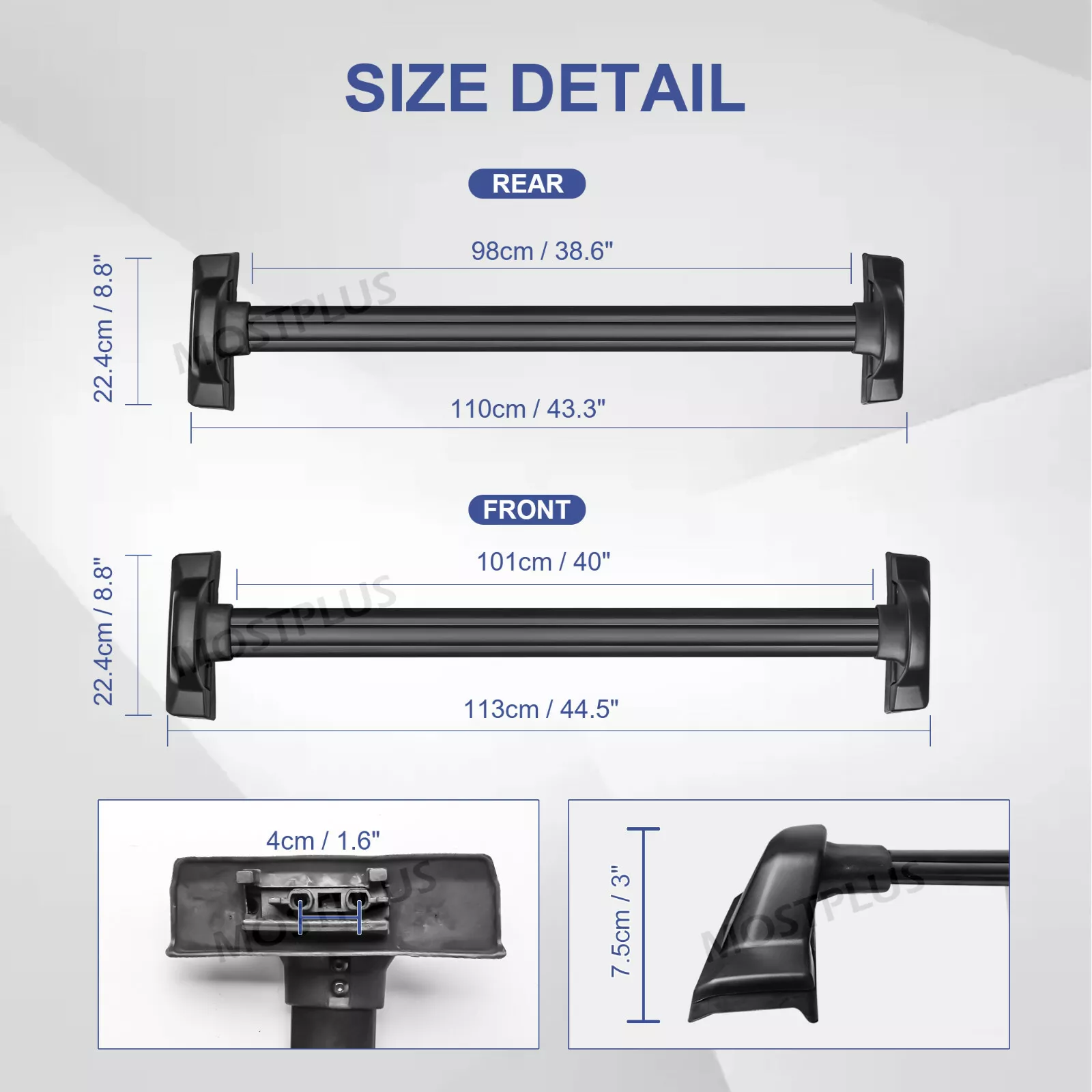 MOSTPLUS Top Roof Rack Cross Bar for 2007-2011 Honda CRV CR-V EX LX EX-L Luggage Carrier