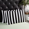 thumbnail image 4 of Modern Farmhouse Black White Stripes Standard Size Pillow Cover, Pillowcase Protectors with Zipper, Breathable Decorative Throw Pillow Case Cover, Pillow Shams for Couch Sofa 20x26Inch, 4 of 7