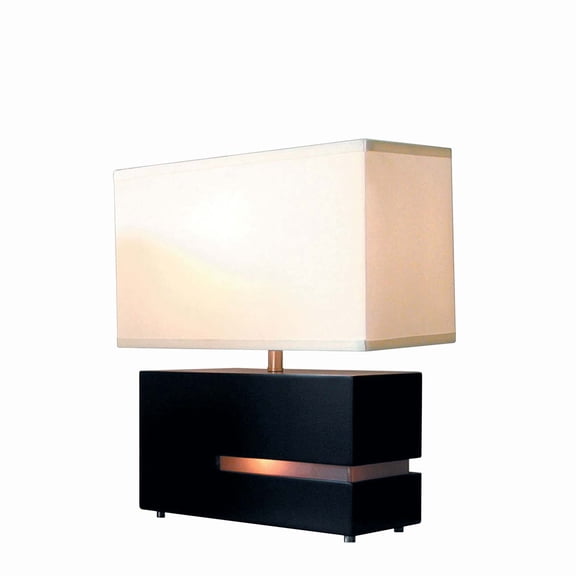 NOVA of California Zen Reclining Table Lamp with Nightlight - 19", Espresso Wood, Brushed Nickel, 4-way Switch