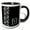 Black/White, variant on 3drose, Monogram Initial E in White Lace Over Black Background, 11oz Two-tone Black Mug