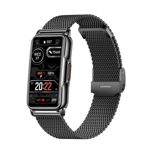 Graflsoa H80 Smart Fitness Tracker with 1.47" Touchscreen, IP67 Waterproof, 25-Day Battery, 20+ Sports Modes, Customizable Watch Face, Compatible with Android/iOS, Black Steel Strap