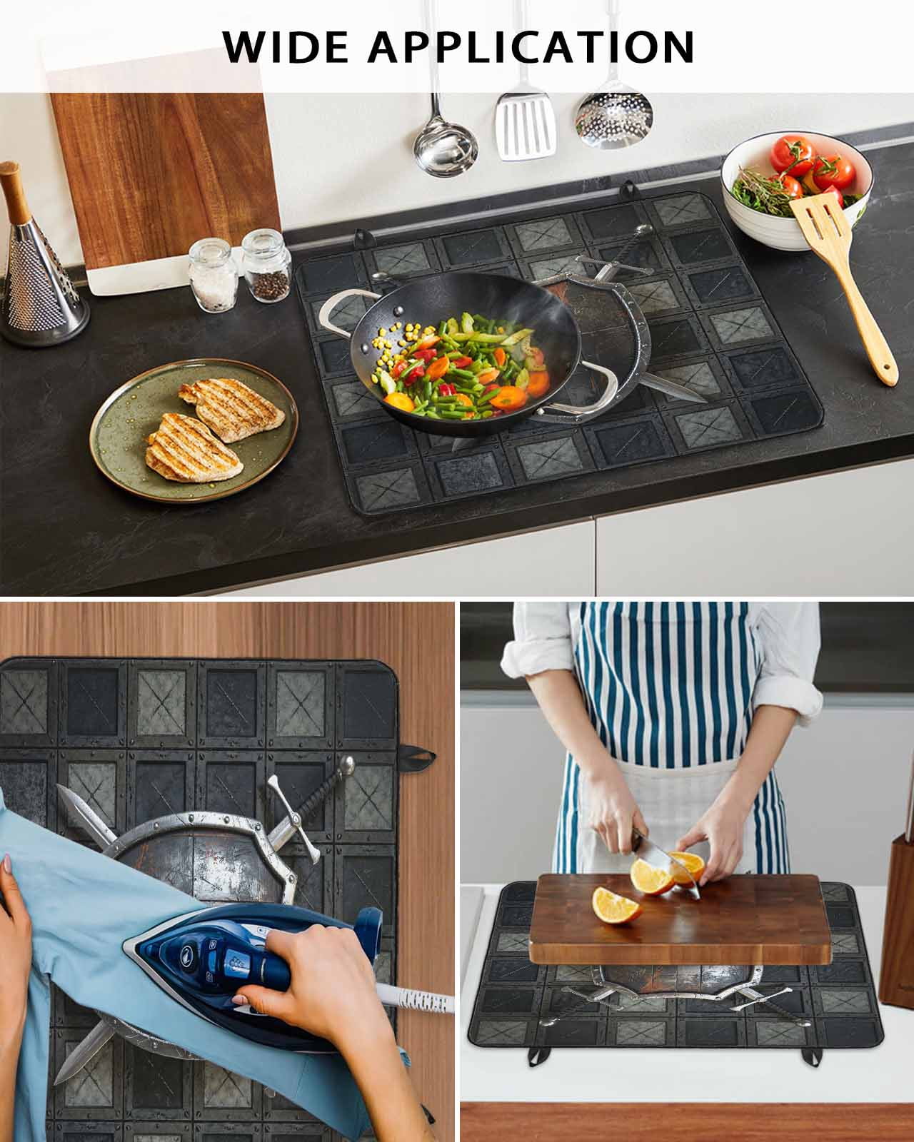 Large Induction Cooktop Protector Mat Farmhouse Shields Stove Top Covers for Electric Stove, Modern Vintage Shabby Chic Plaid Decorative Stove Burner Cover Mats, Glass Top Stove Cover