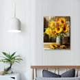thumbnail image 4 of Canvas Wall Art Wall Decor Yellow Flowers Theme in Clear Vase Modern Flower Pictures Bathroom Decor with Framed Ready to Hang for Bathroom Living Room Home Office, 4 of 5
