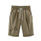thumbnail image 1 of Pantalones cortos de talla grande con cordones y bolsillos sueltos informales estampados de verano para mujer Pompotops ulkah937451, 1 of 1