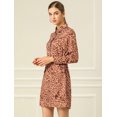 thumbnail image 4 of INSPIRE CHIC Women's A-Line Half Placket Above Knee Leopard Dress, 4 of 6