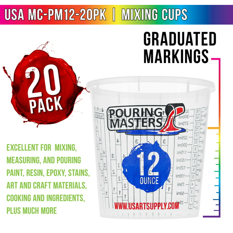 Bates- Paint Mixing Cup,16 oz,12 Cups, Resin Mixing Cups, Mixing Cups for  Epoxy Resin, Epoxy Mixing Cup, Paint Measuring Cups, Plastic Mixing Cups
