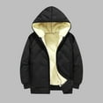 thumbnail image 2 of Atogsazn Kids Boys Fleece Lined Jackets Children Full Zip Long Sleeve Hooded Jackets Winter Warm Clothes Black 11-12 Years, 2 of 5