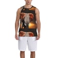 thumbnail image 4 of Easygdp Elephant Sunset in Kenya Men's Mesh Basketball Jersey Quick Drying Sleeveless Shirts Fitted Muscle Tank Tops Sport Round Neck T-Shirt - 4X-Large, 4 of 9