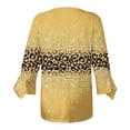 thumbnail image 5 of Dyegold Blouses For Women Dressy Casual 3/4 Flare Sleeve Lace Trim V Neck Floral Print Vintage Tunic Tops Loose Fit Shirts, 5 of 5