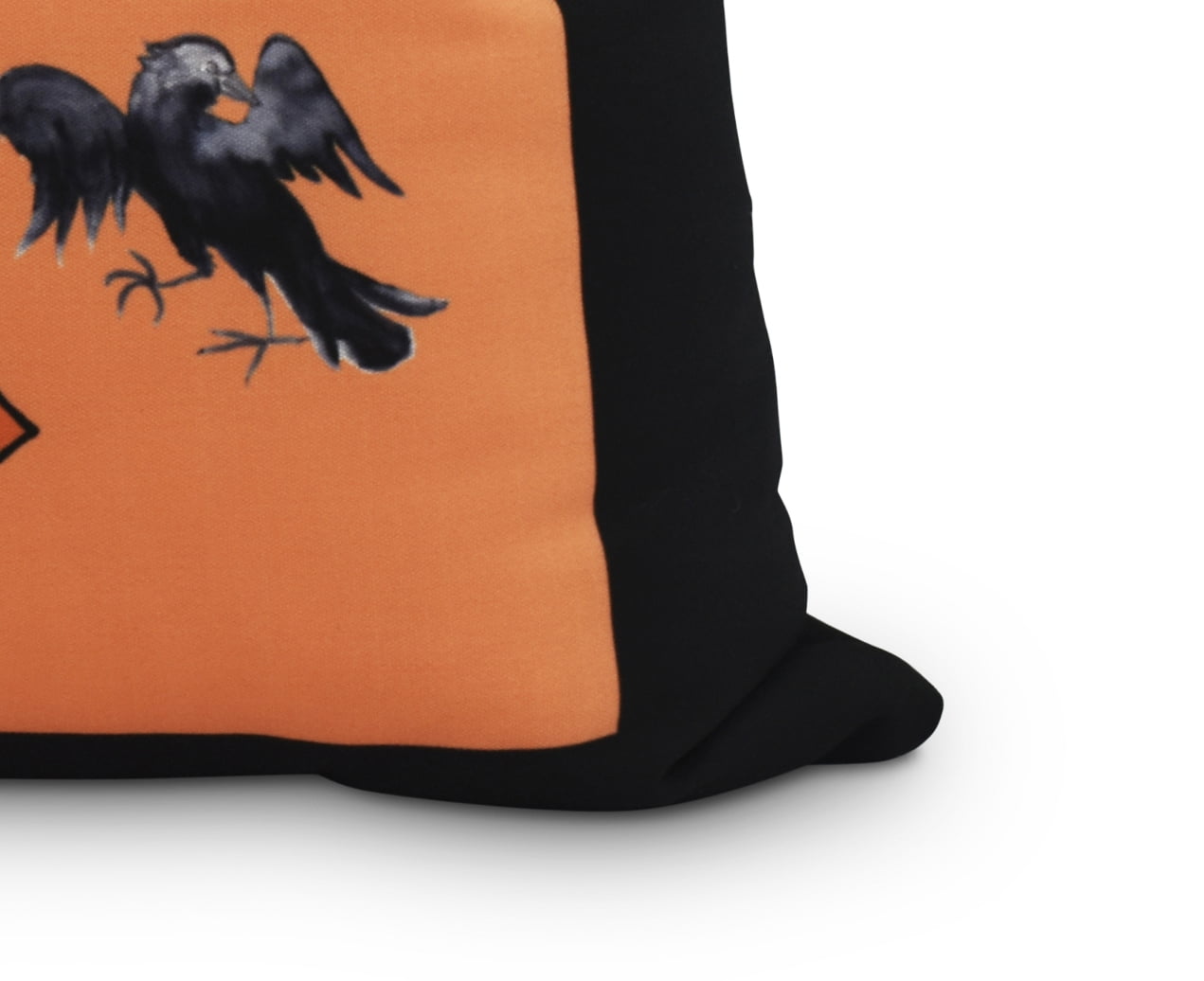 Fly Away Witch 16 Inch Orange Halloween Print Decorative Throw Pillow
