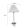 thumbnail image 4 of Lámpara de mesa Mesita de noche de metal con pantalla plisada de tela para dormitorio y sala de estar, 4 of 8