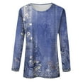 thumbnail image 4 of SNKSDGM Chandails à Manches Longues pour Femmes Ajustés Tendance Hauts d'Entraînement à Manches Longues pour Femmes Grande Taille Chandails Décontractés pour Femmes Mode Imprimée Col Rond Chandail à Manches Longues T-Shirt m, 4 of 5