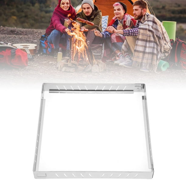 Pare-vent Pliable 4 Plaques En Acier Inoxydable Pour Réchaud De Camping – 210x210x25 Mm, Protection 360°