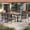 Warm Gray, variant on Clouddwell 7 Piece Outdoor Patio Dining Set, Expandable Metal Table & 6 Textilene Armchairs, Weather Resistant Outdoor Furniture for Backyard Garden, Warm Gray