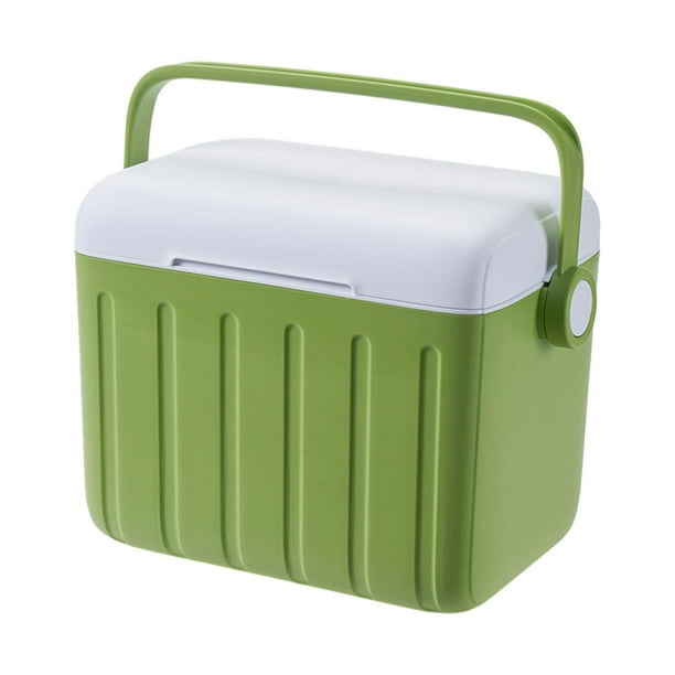 Nevera portátil con aislamiento y asa, contenedor personal para retener hielo Verde