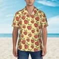 thumbnail image 5 of Uemuo Apple Printed Regular Fit Short Sleeve Casual Hawaiian Shirt for Men,Aloha shirt,Tropical shirt,Floral print shirt,Vacation Beach shirt-X-Large, 5 of 9