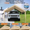 thumbnail image 3 of Soonbuy 10×20 FT Heavy Duty Carport with Roll-up Ventilated Windows, Portable Garage with Removable Sidewalls & Doors for Car, Truck, Boat, Car Canopy with All-Season Tarp, Yellow, 3 of 7