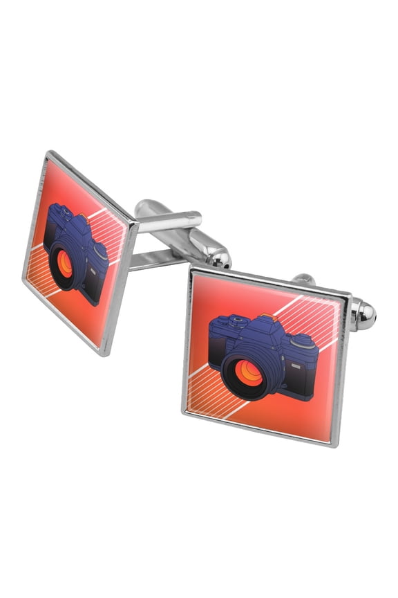 Camera Photography Photographer Square Cufflink Set - Silver or Gold