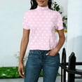 thumbnail image 5 of fatyb Womens Mock Neck Short Sleeve Tops Slim Basic Tee for Women Casual Going out Summer Tunic Shirts, 5 of 6