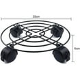 thumbnail image 2 of Soporte redondo para plantas, carrito para macetas, base para macetas, soporte para plantas extra resistente, soporte metálico redondo para macetas con ruedas, negro, 35 x 6 cm, 2 of 5