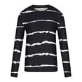 thumbnail image 5 of FAIWAD Chandails à Manches Longues pour Hommes à Rayures Imprimées Col Rond T-Shirts Hauts Confort Tuniques d'Entraînement Vêtements, 5 of 5