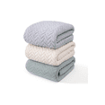 thumbnail image 1 of 3 Piezas Tuallas Toallas Baño Completo Grande 70×140 Cm Gris claro + Beige + Verde, 1 of 5