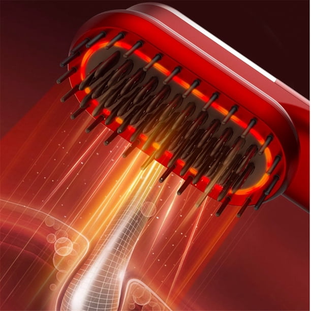 Peine de Masaje Multifuncional, Cepillo de Masaje con Vibración Eléctrica, Cepillo de Masaje para el Crecimiento del Cabello con Luz Roja para el Cabelludo