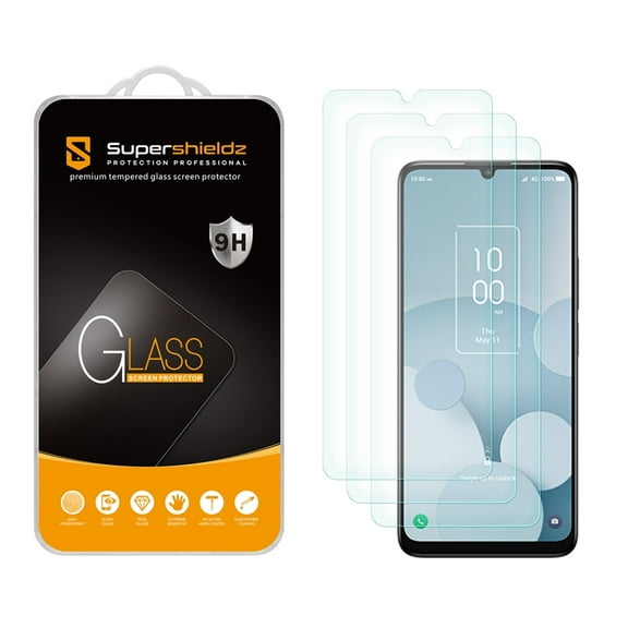 (3 Pack) Supershieldz Designed for TCL 40 XL Tempered Glass Screen Protector, Anti Scratch, Bubble Free