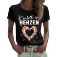 thumbnail image 1 of T-Shirt à Manches Courtes en Jean pour Femmes, Col en V, Mode Décontractée pour la Maison, Quotidien et Fête, 1 of 3