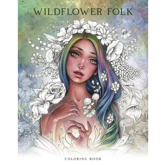 Wildflower Folk Coloring Book, (Paperback)