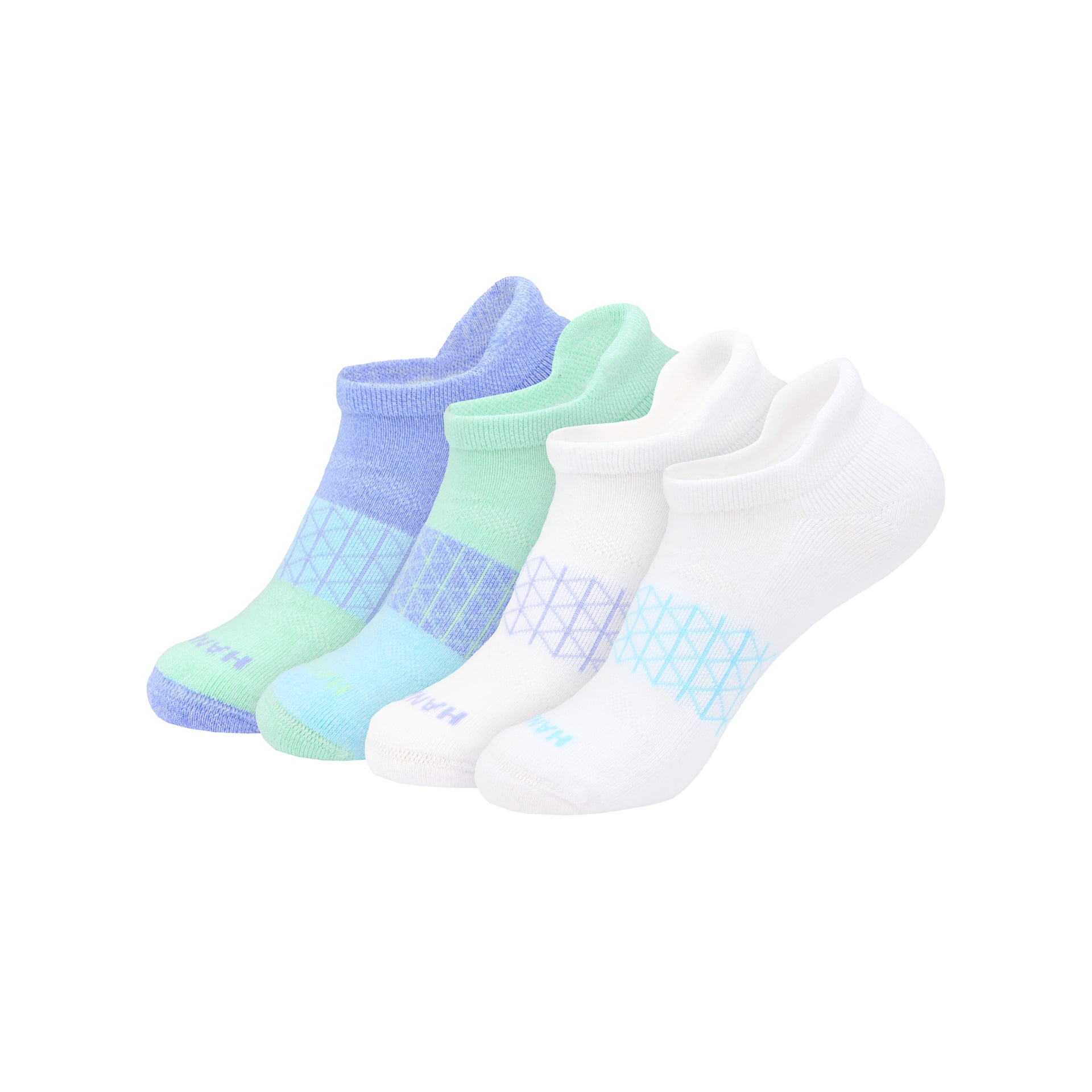 Hanes Womens Absolute Comfort No-Show Socks w/ Heel Shield, 4-Pack, Size 5-9