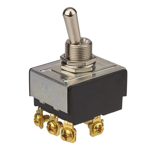 NSI 78300TS Toggle Switch - DPST 20A/125V Brass Nickel Maintained Contact Switch