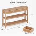 thumbnail image 6 of LAUSAINT HOME Modern Console Table, 32" Tall Natural Finish Table with 3 Drawers and Storage Shelves, 6 of 8